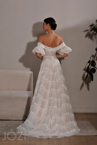 Свадебное платье Рианна А-силуэт, С корсетом, Со шлейфом