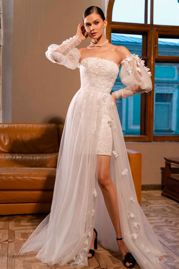 фатиновое свадебное платье