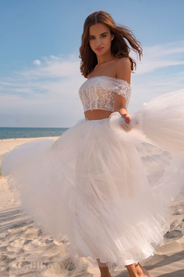 свадебное платье миди